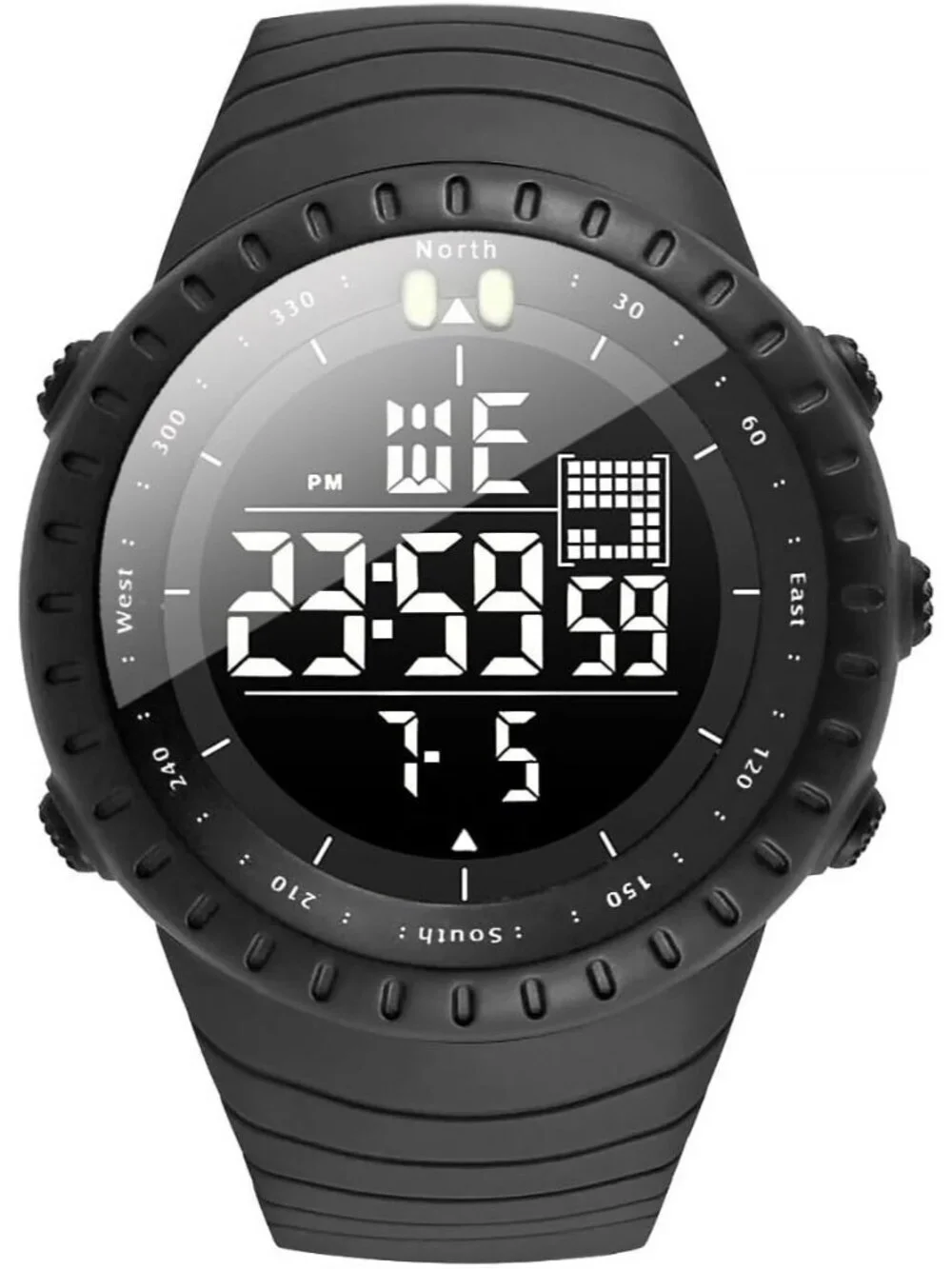 Men's Black Analog Quartz Sports Outdoor Waterproof Military LED Digital Watch